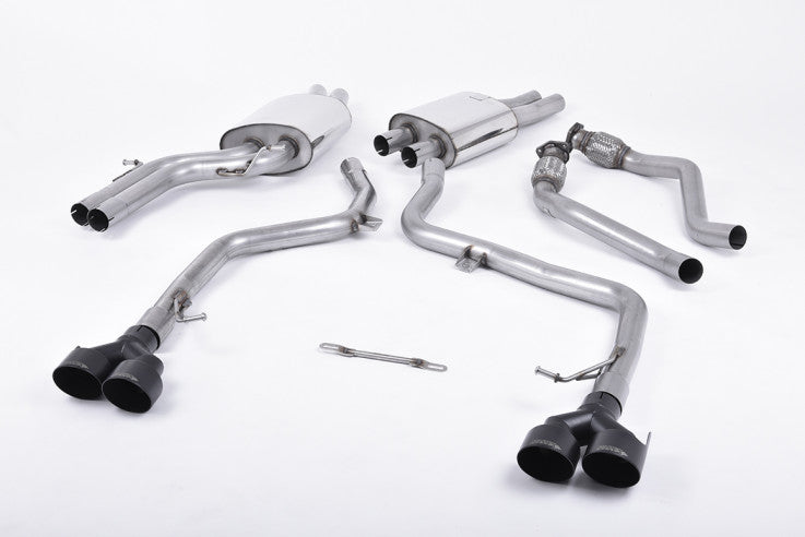 Milltek Sport Catback výfuk AUDI S4 a S5 Sportback B8.5 (facelift) 3.0 TFSI V6 -  černé koncovky SSXAU375