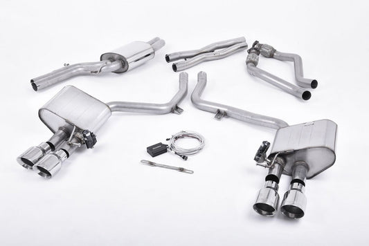 Milltek Sport Klapkový catback výfuk AUDI S4 / S5 3.0 TFSI B8.5 Facelift 2012+ - Matné titanové koncovky SSXAU408
