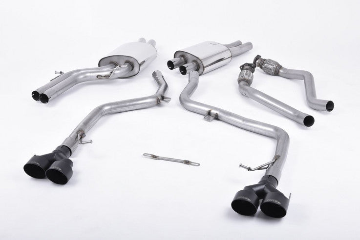 Milltek Sport RACE Catback výfuk AUDI S5 3.0 TFSI B8.5 2012+ Coupe/Cabrio - hlasitější / černé koncovky SSXAU411