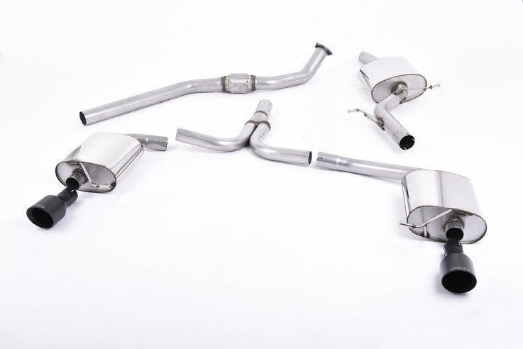 Catback výfuk AUDI A5 Sportback 2.0 TFSI (Multitronic / S-Tronic)  Milltek Sport - s rezonátorem / černé koncovky Dual SSXAU436