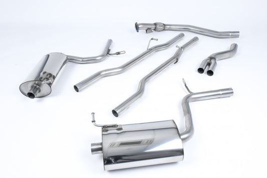 Catback výfuk AUDI A4 B7 quattro 2.0 TFSI (Manuál) Milltek Sport - bez rezonátoru / leštěné koncovky SSXAU515
