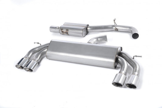 Catback výfuk Audi S3 8V (3dv.) 2.0 TFSI  Milltek Sport - s rezonátorem / oválné leštěné koncovky SSXAU526