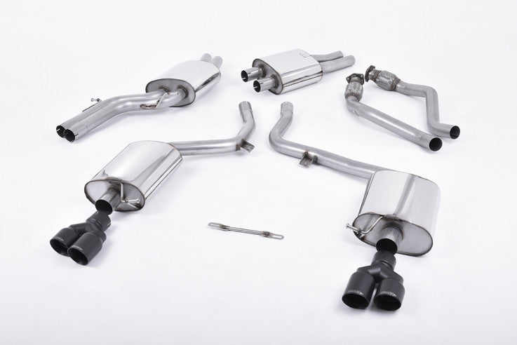 Milltek Sport Catback výfuk AUDI S4 a S5 Sportback B8 3.0 TFSI V6 - černé koncovky SSXAU556