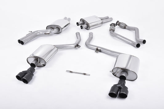Milltek Sport Catback výfuk AUDI S4 a S5 Sportback B8 3.0 TFSI V6 - černé koncovky SSXAU556
