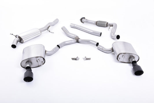 Catback výfuk ROAD+ AUDI A4 B9 quattro 2.0 TFSI Milltek Sport - s rezonátorem / černé koncovky SSXAU611