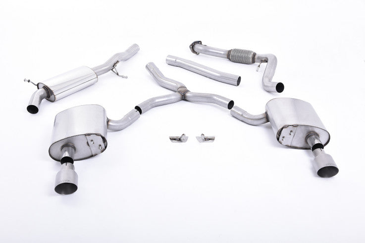 Catback výfuk ROAD+ AUDI A4 B9 quattro 2.0 TFSI Milltek Sport - s rezonátorem / titanové koncovky SSXAU613