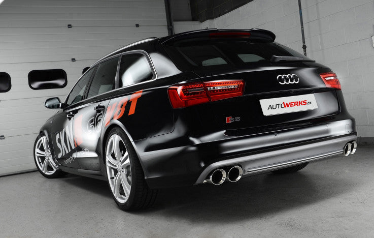 Catback výfuk AUDI S6 a S7 C7 4.0 TFSI Milltek Sport - bez rezonátoru / černé koncovky SSXAU737