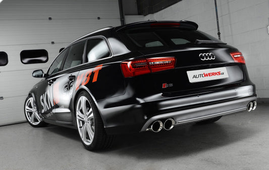 Catback výfuk AUDI S6 a S7 C7 4.0 TFSI Milltek Sport - bez rezonátoru / černé koncovky SSXAU737