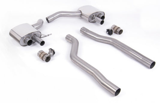 Klapkový Front Pipe-back výfuk AUDI RS6 a RS7 C8 4.0 TFSI V8 OPF/GPF Milltek Sport - leštěné koncovky SSXAU862