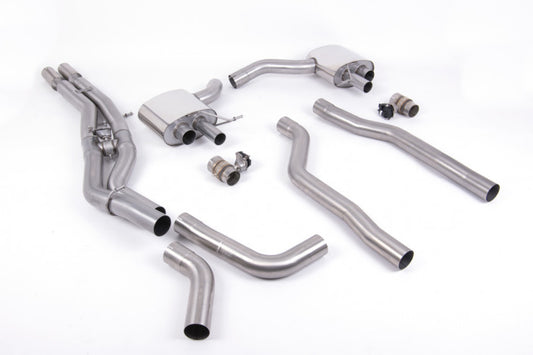 Klapkový GPF-back výfuk AUDI RS6 a RS7 C8 4.0 TFSI V8 OPF/GPF Milltek Sport - leštěné koncovky SSXAU864