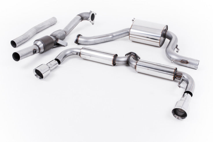 Turboback výfuk VW Scirocco R 2.0 TFSI Milltek Sport - s HJS katalyzátorem / s rezonátorem / leštěné koncovky SSXVW138