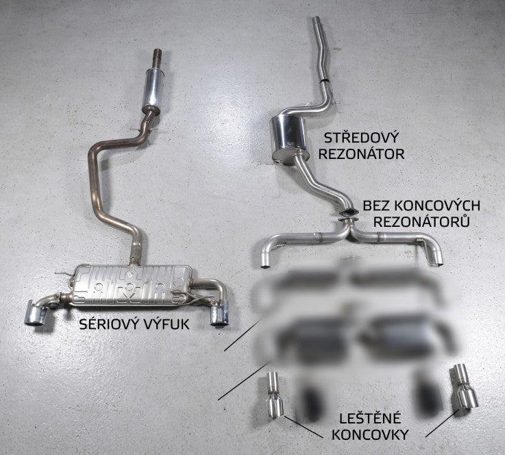 Catback výfuk VW Scirocco R 2.0 TFSI Milltek Sport - bez rezonátoru / leštěné oválné koncovky SSXVW202