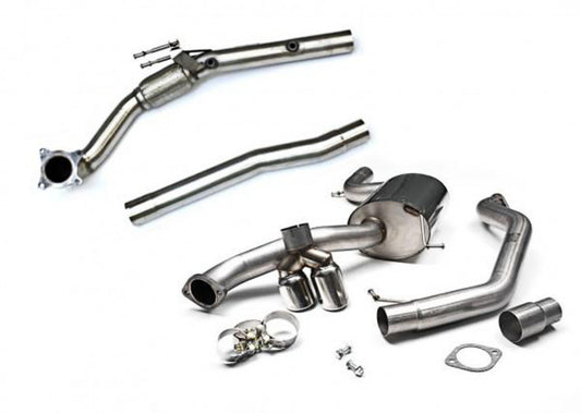Turboback výfuk VW Jetta mk6 2.0 TSI Milltek Sport - bez katalyzátoru / s rezonátorem / leštěné koncovky SSXVW292