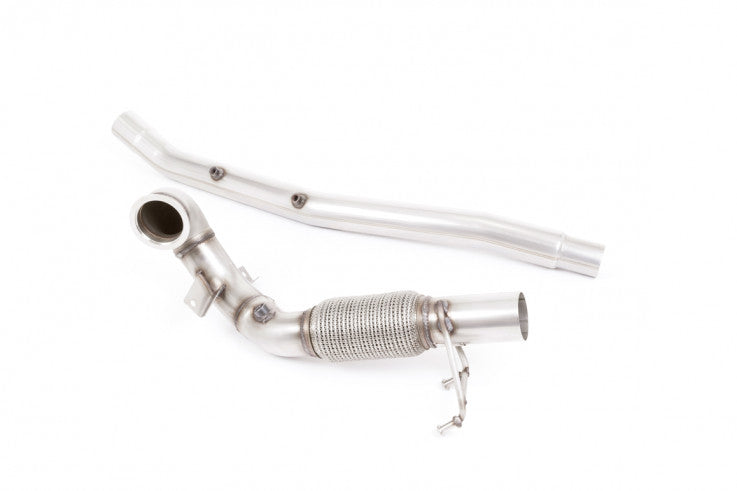 1. odlitý díl výfuku VW Golf 7 R 2.0 TSI GPF (facelift 2019->) Downpipe Milltek Sport - bez katalyzátoru / OEM catback SSXVW510