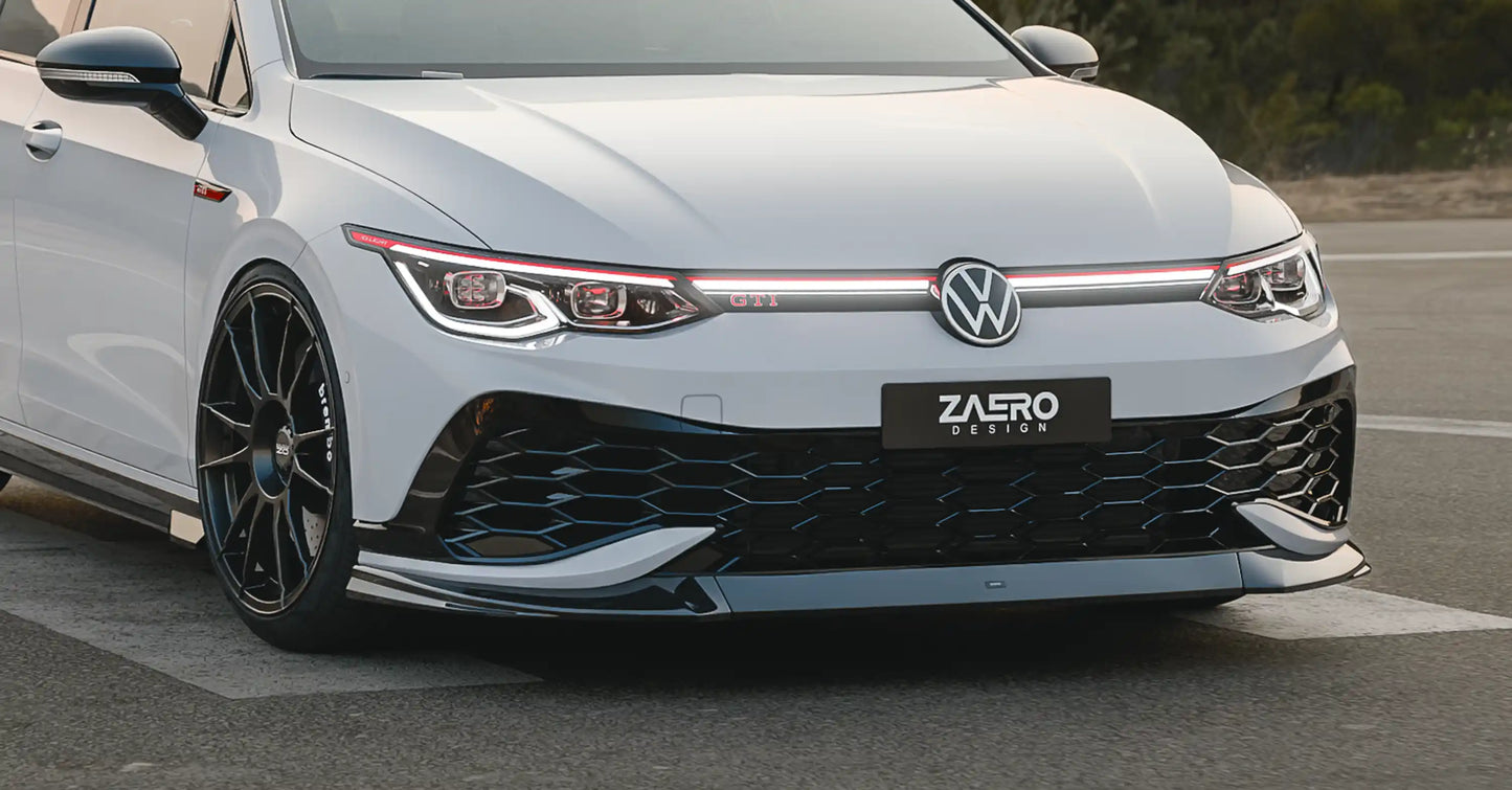 EVO-1 spoiler pod přední nárazník pro VW Golf 8 GTI Clubsport