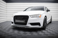 Maxton Design spoiler pod přední nárazník pro Audi A3 8V, černý lesklý plast ABS, Sedan