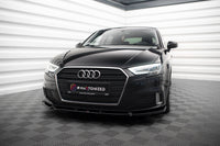 Maxton Design spoiler pod přední nárazník pro Audi A3 8V FL, černý lesklý plast ABS, Sportback