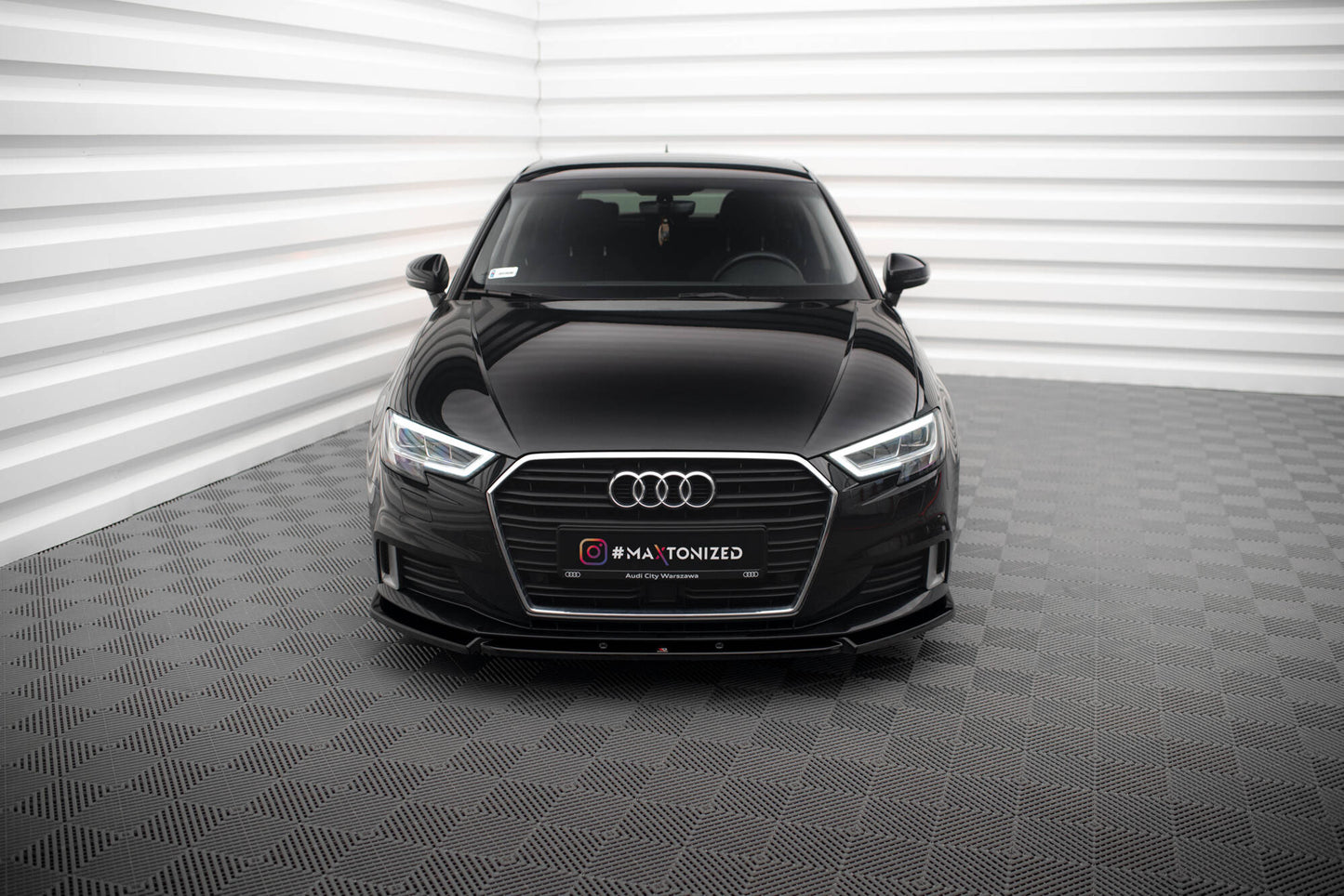 Maxton Design spoiler pod přední nárazník pro Audi A3 8V FL, černý lesklý plast ABS, Sportback