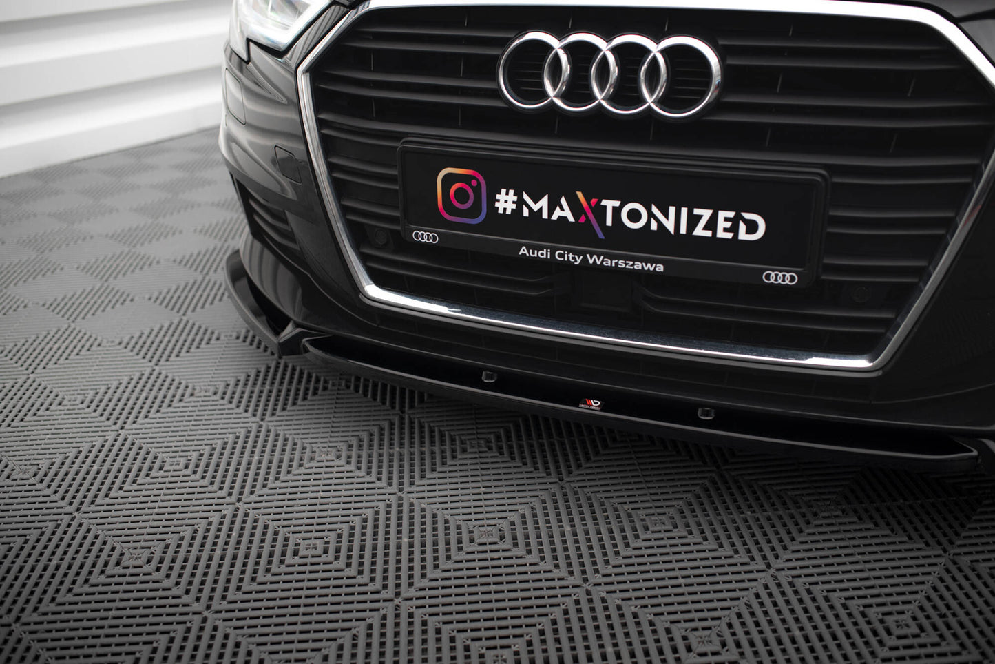 Maxton Design spoiler pod přední nárazník pro Audi A3 8V FL, černý lesklý plast ABS, Sportback
