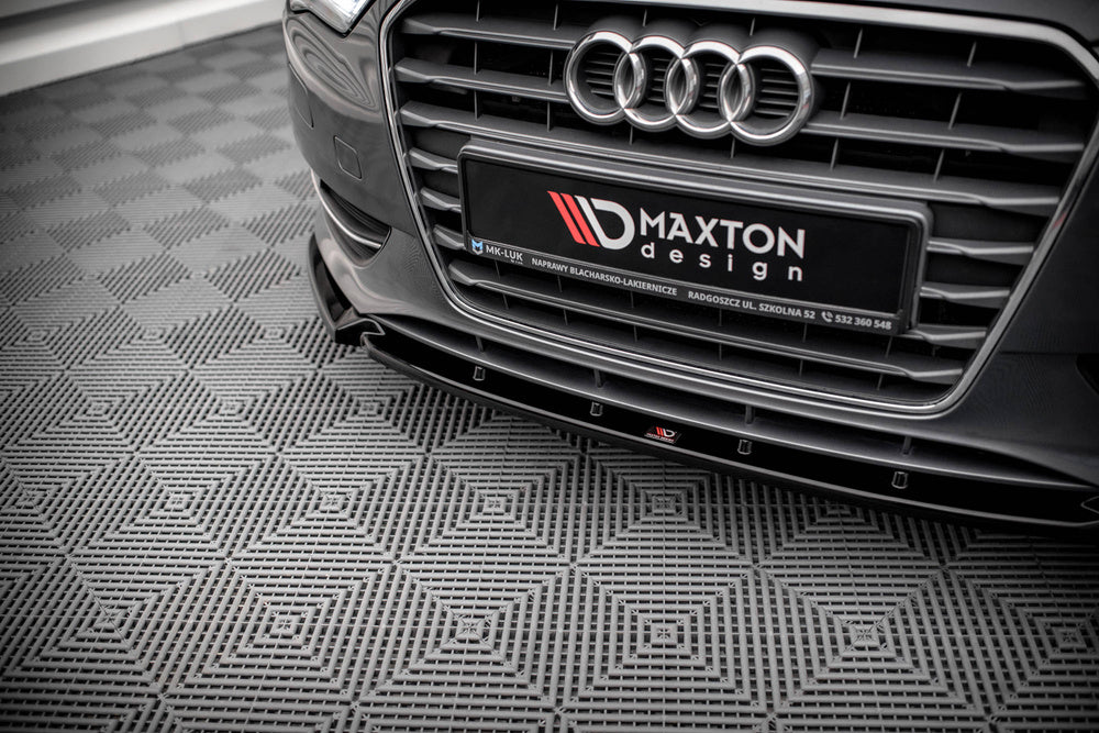 Maxton Design spoiler pod přední nárazník pro Audi A3 8V, černý lesklý plast ABS, Sportback