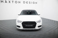 Maxton Design spoiler pod přední nárazník pro Audi A3 8V FL, černý lesklý plast ABS, Sedan
