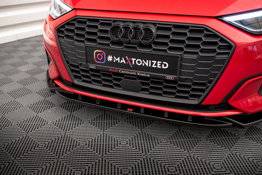 Maxton Design spoiler pod přední nárazník pro Audi A3 8Y, plast ABS bez povrchové úpravy