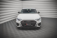 Maxton Design spoiler pod přední nárazník ver.3 pro Audi A3 8Y, černý lesklý plast ABS, S-Line