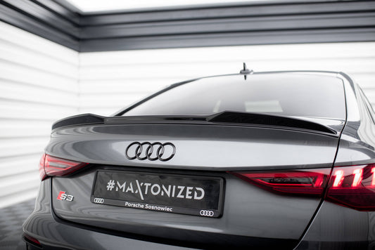 Maxton Design prodloužení spoileru 3d pro Audi A3 8Y, černý lesklý plast ABS, Sedan, vč. S-Line