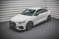 Maxton Design difuzory pod boční prahy pro Audi A3 8Y, černý lesklý plast ABS, S-Line