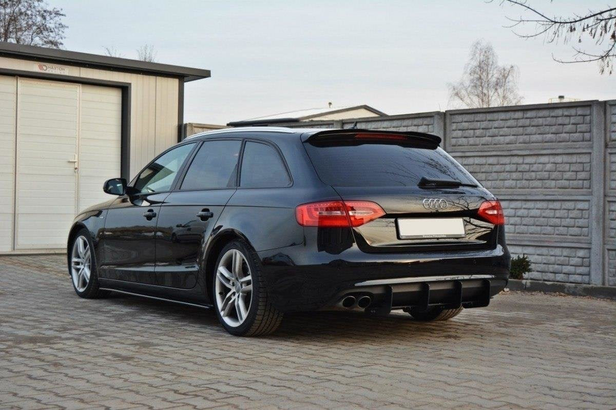 Maxton Design prodloužení spoileru pro Audi A4 B8, černý lesklý plast ABS, avant