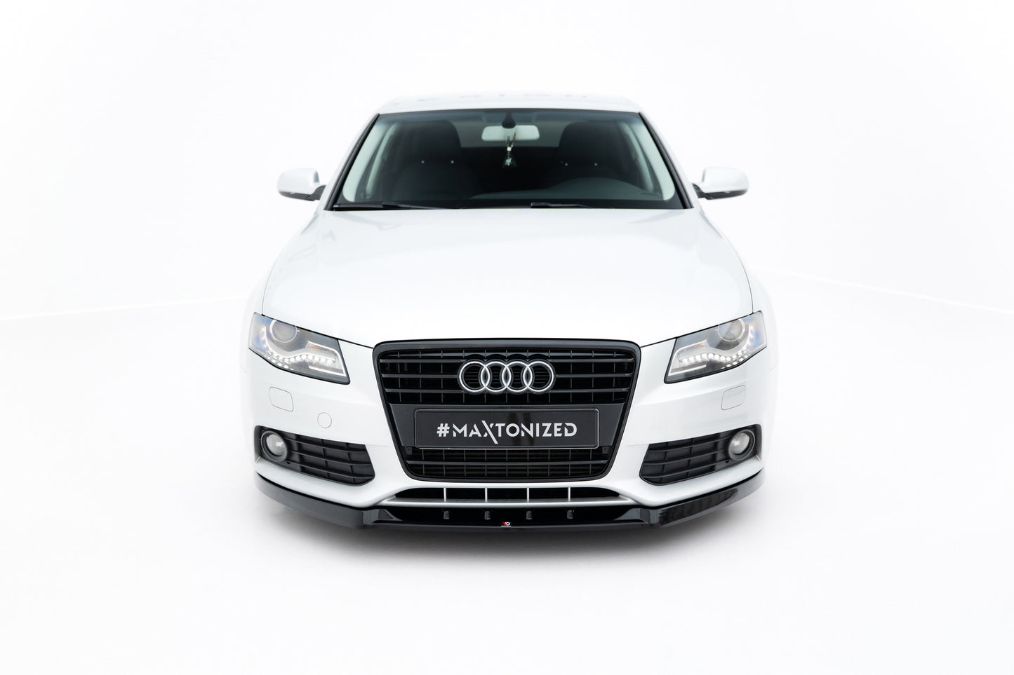 Maxton Design spoiler pod přední nárazník ver.1 pro Audi A4 B8, černý lesklý plast ABS