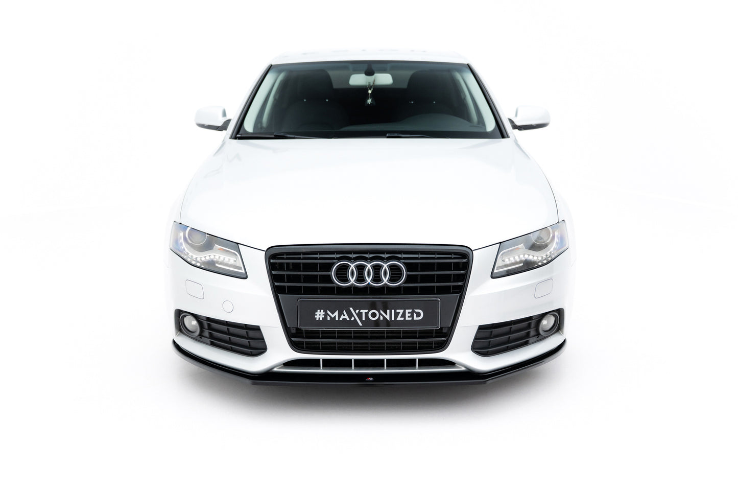 Maxton Design spoiler pod přední nárazník ver.2 pro Audi A4 B8, černý lesklý plast ABS
