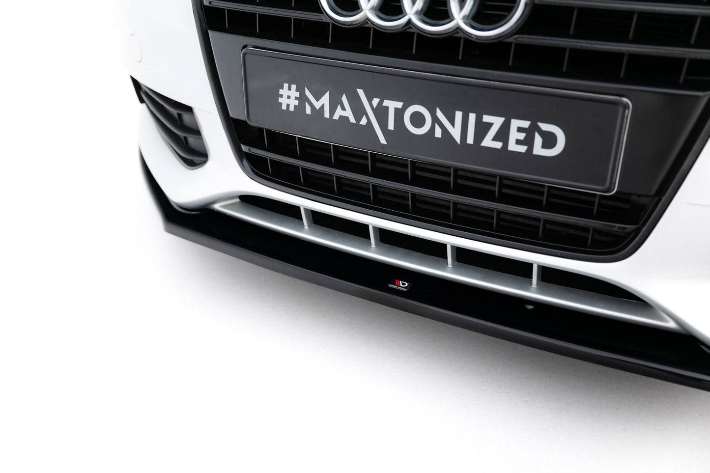 Maxton Design spoiler pod přední nárazník ver.2 pro Audi A4 B8, černý lesklý plast ABS