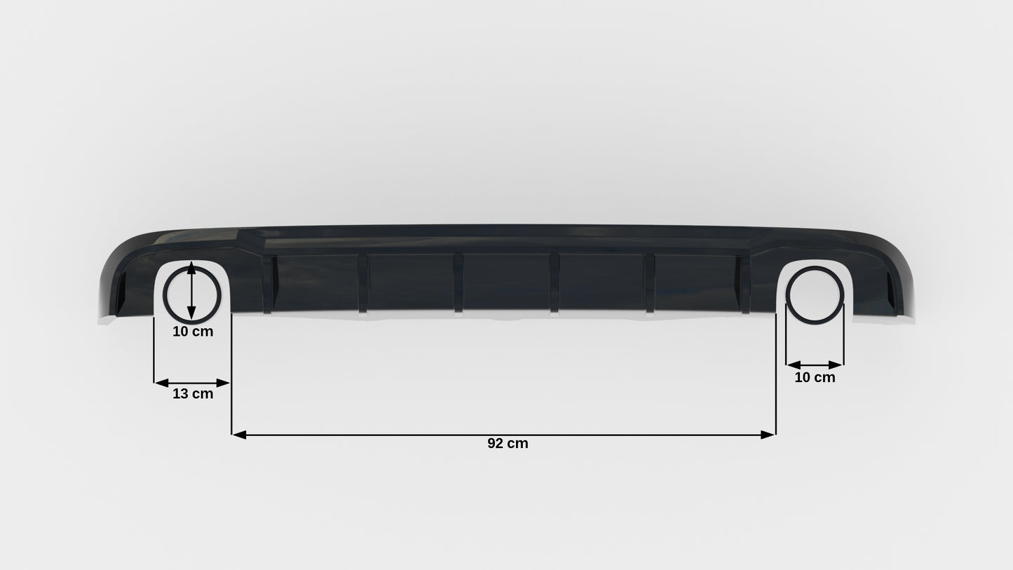 Maxton Design vložka zadního nárazníku pro Audi A4 B8, černý lesklý plast ABS, Sedan / Avant, verze s jednoduchými výfuky na obou stranách