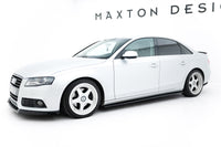 Maxton Design difuzory pod boční prahy pro Audi A4 B8 Facelift, černý lesklý plast ABS