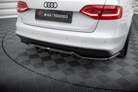 Maxton Design středový spoiler pod zadní nárazník s žebrováním pro Audi A4 B8 Competition Facelift, černý lesklý plast ABS, Avant