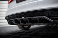 Maxton Design středový spoiler pod zadní nárazník s žebrováním pro Audi A4 B8 Competition Facelift, černý lesklý plast ABS, Avant