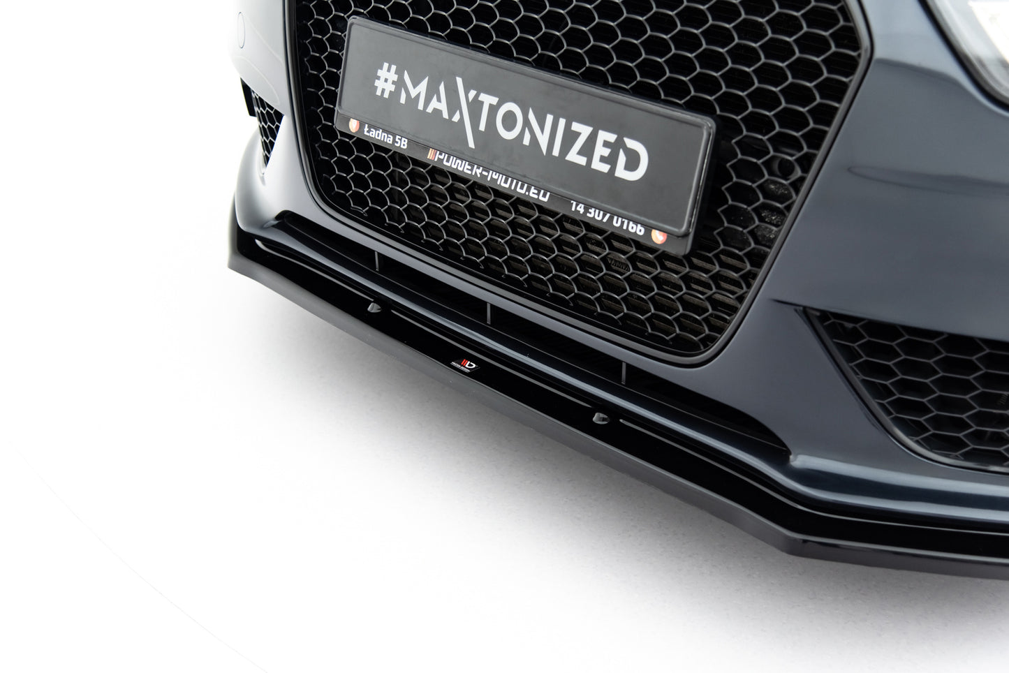 Maxton Design spoiler pod přední nárazník ver.1 pro Audi A4 B8 Facelift, černý lesklý plast ABS