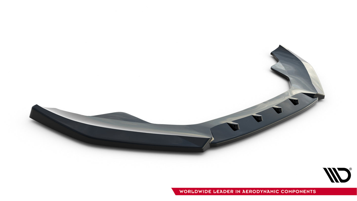 Maxton Design spoiler pod přední nárazník ver.1 pro Audi A4 B8 Facelift, černý lesklý plast ABS