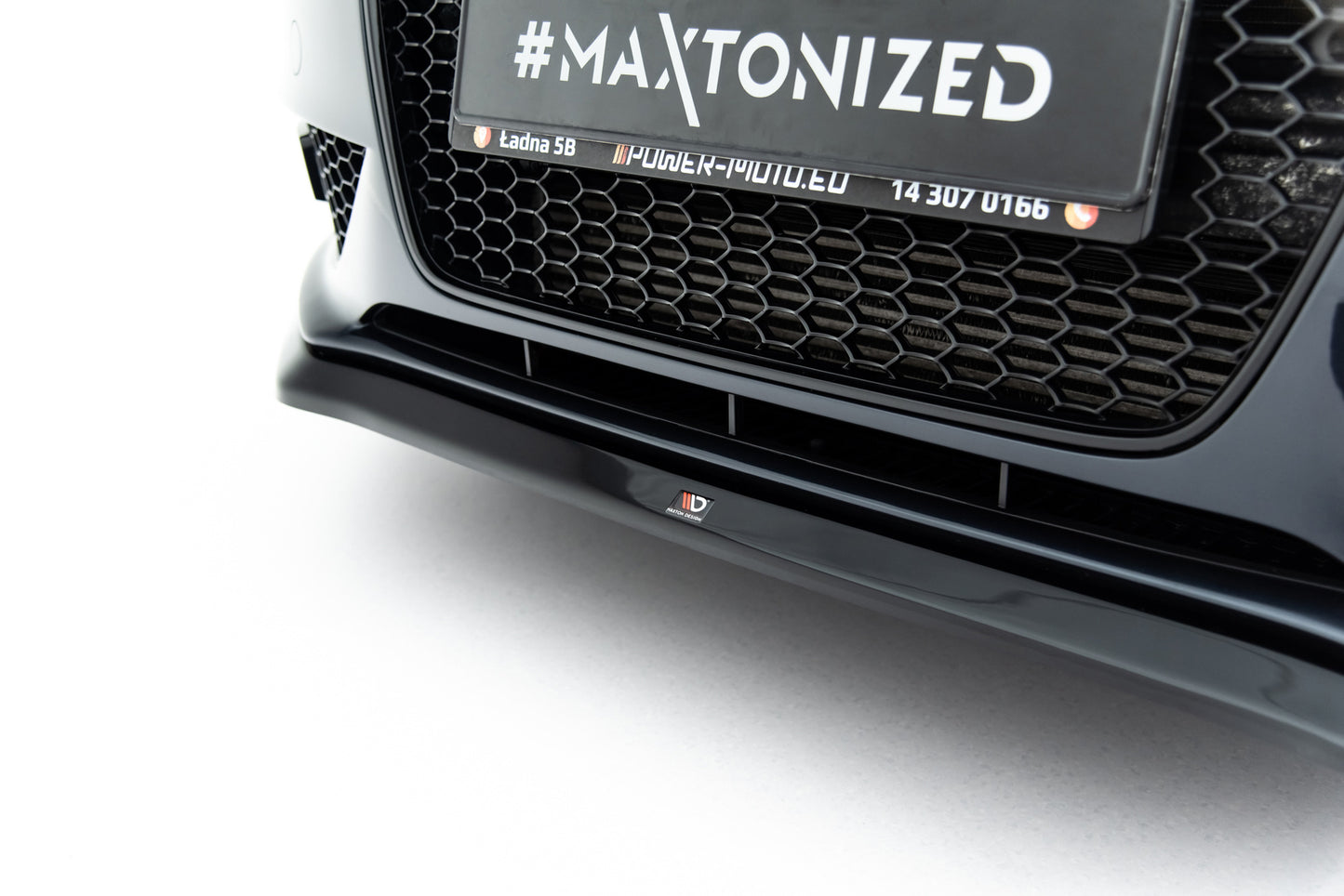 Maxton Design spoiler pod přední nárazník ver.2 pro Audi A4 B8 Facelift, černý lesklý plast ABS