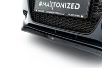 Maxton Design spoiler pod přední nárazník ver.2 pro Audi A4 B8 Facelift, černý lesklý plast ABS