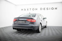 Maxton Design vložka zadního nárazníku pro Audi A4 B8 FL, černý lesklý plast ABS, Sedan / Avant, verze s jednoduchými výfuky na obou stranách