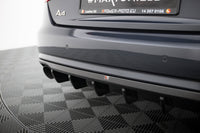 Maxton Design vložka zadního nárazníku pro Audi A4 B8 FL, černý lesklý plast ABS, Sedan / Avant, verze s jednoduchými výfuky na obou stranách