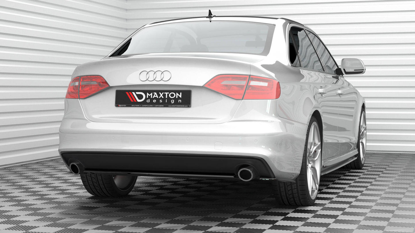 Maxton Design středový spoiler pod zadní nárazník pro Audi A4 B8 FL, černý lesklý plast ABS, Sedan/Avant S-Line