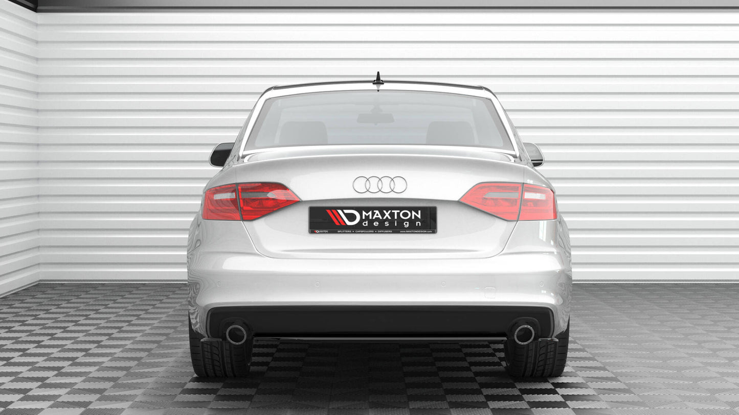 Maxton Design středový spoiler pod zadní nárazník pro Audi A4 B8 FL, černý lesklý plast ABS, Sedan/Avant S-Line
