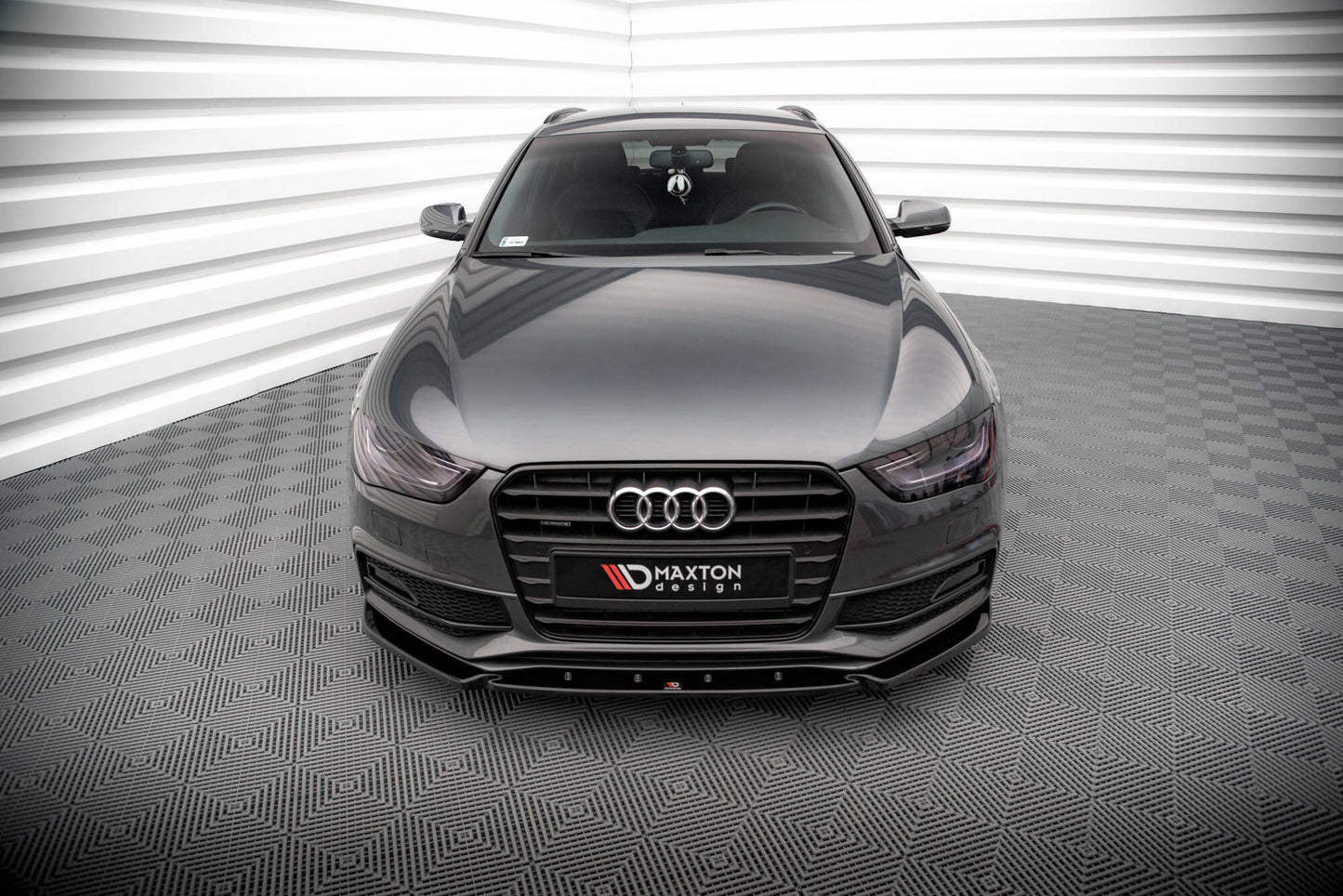 Maxton Design spoiler pod přední nárazník ver.3 pro Audi A4 B8 FL, černý lesklý plast ABS, Sedan/Avant S-Line