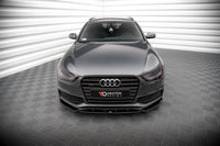 Maxton Design spoiler pod přední nárazník ver.3 pro Audi A4 B8 FL, černý lesklý plast ABS, Sedan/Avant S-Line