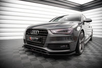 Maxton Design spoiler pod přední nárazník ver.3 pro Audi A4 B8 FL, černý lesklý plast ABS, Sedan/Avant S-Line