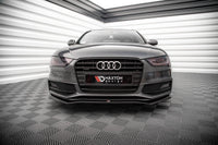Maxton Design spoiler pod přední nárazník ver.4 pro Audi A4 B8 FL, černý lesklý plast ABS, Sedan/Avant S-Line