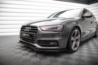 Maxton Design spoiler pod přední nárazník ver.4 pro Audi A4 B8 FL, černý lesklý plast ABS, Sedan/Avant S-Line